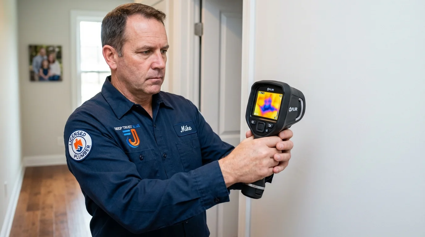 Thermal imaging leak detection by Johns Plumbing LLC in Olcott